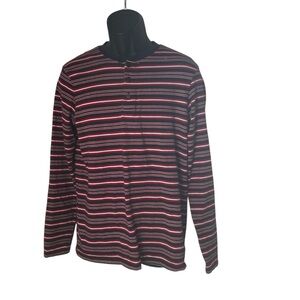 Scotch & Soda Men's shirt Henley Size Medium Stripes casual preppy soft cotton